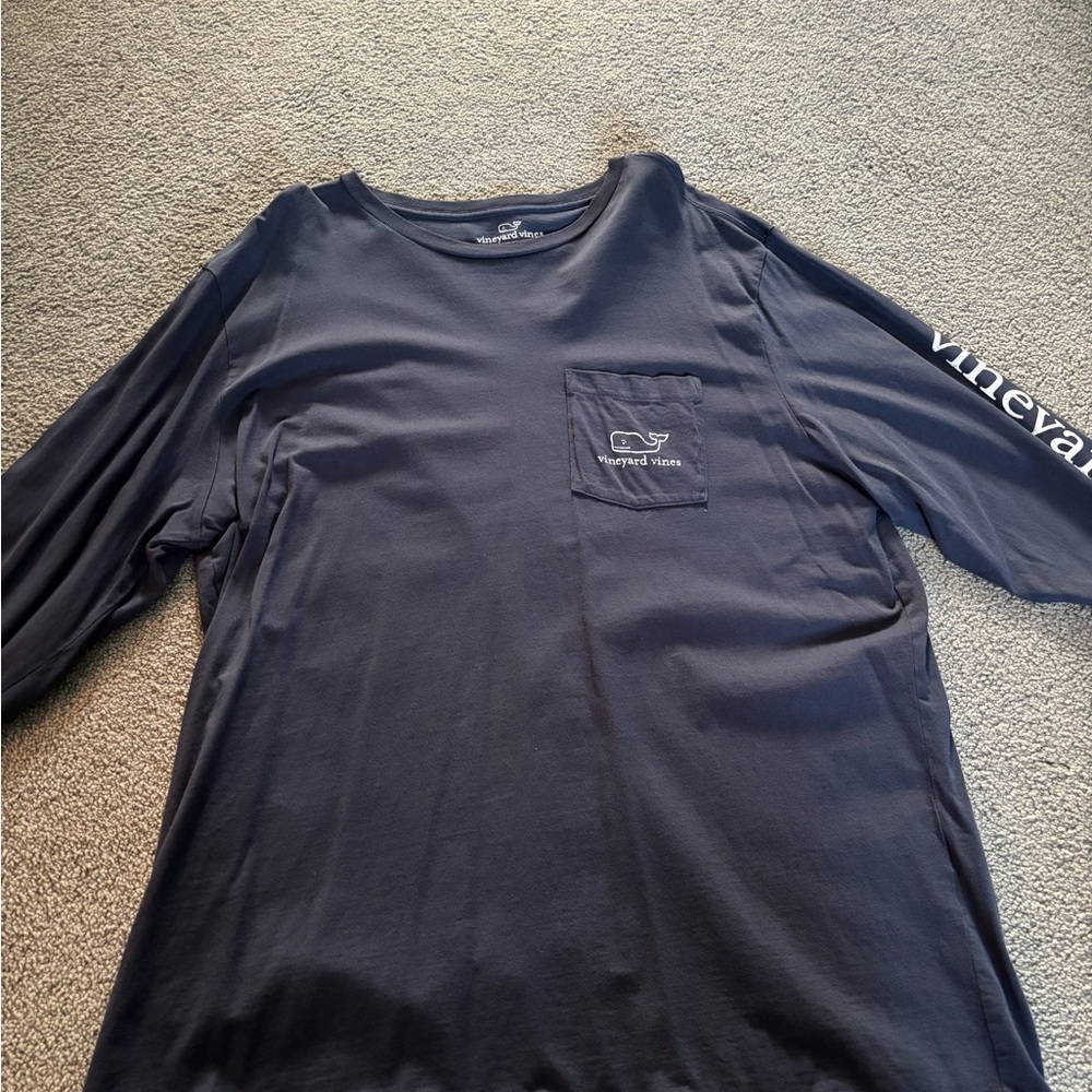 Vineyard Vines Men's Dark Blue Long Sleeve Tee